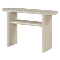 Console élégante et minimaliste avec bords arrondis et étagère robuste pour entrée
