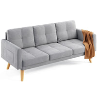 Canapé 67 avec accoudoirs moelleux, petit canapé avec 3 coussins confortables, canapé 3 places pour salon