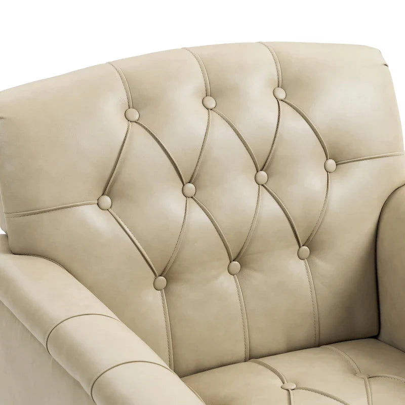 Lot de 2 fauteuils d'appoint capitonnés en cuir végétalien, fauteuil avec clous décoratifs