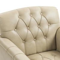 Lot de 2 fauteuils d'appoint capitonnés en cuir végétalien, fauteuil avec clous décoratifs