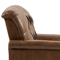 Lot de 2 fauteuils d'appoint capitonnés en cuir végétalien, fauteuil avec clous décoratifs