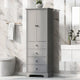 Armoire de rangement à 2 portes et 4 tiroirs pour salle de bain ou bureau