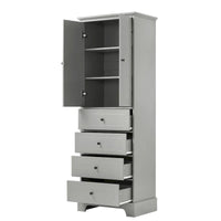 Armoire de rangement à 2 portes et 4 tiroirs pour salle de bain ou bureau