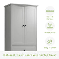Armoire de rangement à 2 portes et 4 tiroirs pour salle de bain ou bureau