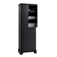 Armoire de rangement à 2 portes et 4 tiroirs pour salle de bain ou bureau