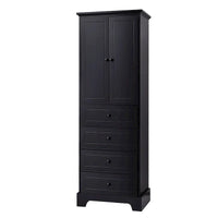 Armoire de rangement à 2 portes et 4 tiroirs pour salle de bain ou bureau