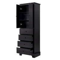 Armoire de rangement à 2 portes et 4 tiroirs pour salle de bain ou bureau
