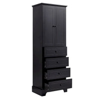 Armoire de rangement à 2 portes et 4 tiroirs pour salle de bain ou bureau