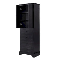 Armoire de rangement à 2 portes et 4 tiroirs pour salle de bain ou bureau