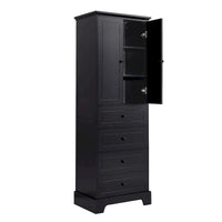 Armoire de rangement à 2 portes et 4 tiroirs pour salle de bain ou bureau