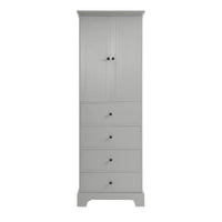Armoire de rangement à 2 portes et 4 tiroirs pour salle de bain ou bureau