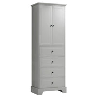 Armoire de rangement à 2 portes et 4 tiroirs pour salle de bain ou bureau
