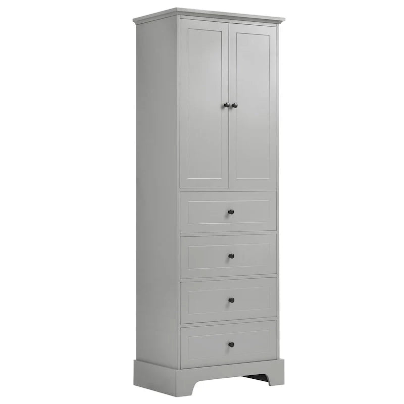 Armoire de rangement à 2 portes et 4 tiroirs pour salle de bain ou bureau