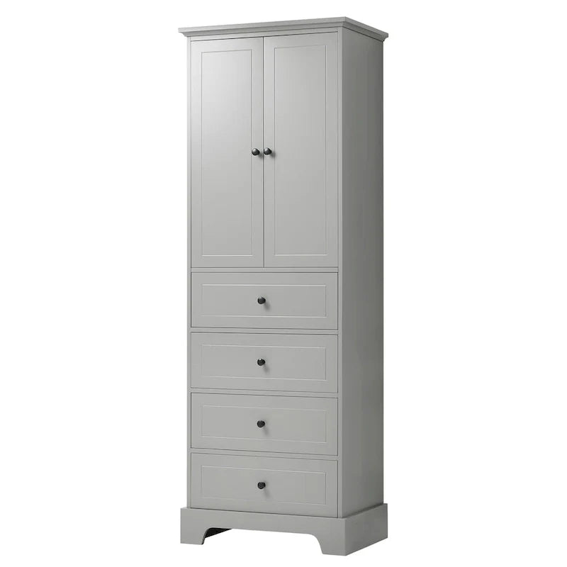 Armoire de rangement à 2 portes et 4 tiroirs pour salle de bain ou bureau