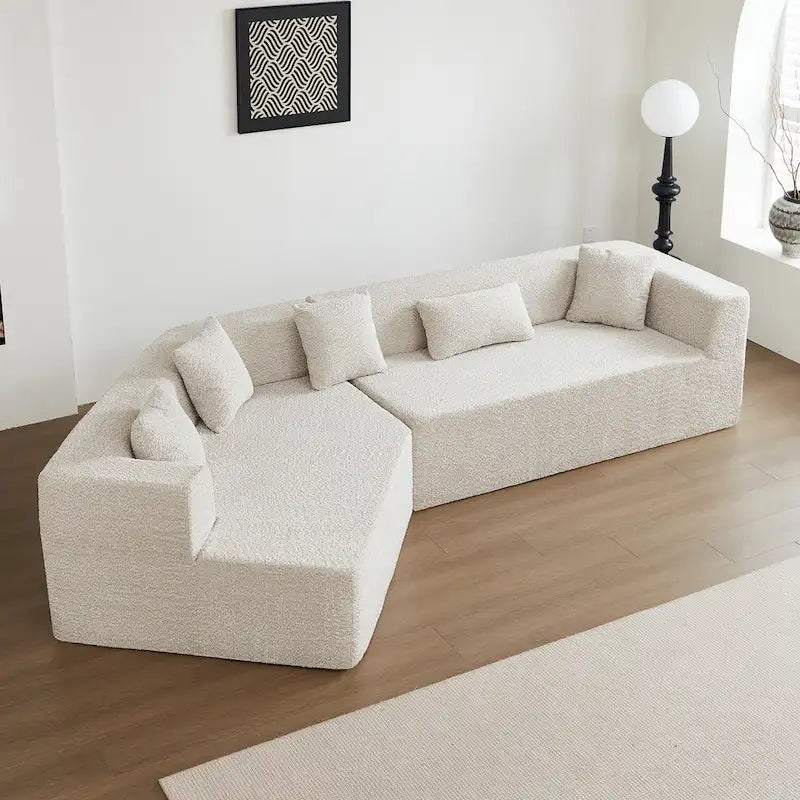 Canapé modulable surdimensionné minimaliste confortable en polyester 127,5, livré compressé
