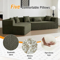 Canapé modulable surdimensionné minimaliste confortable en polyester 127,5, livré compressé