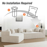 Canapé modulable surdimensionné minimaliste confortable en polyester 127,5, livré compressé