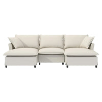 Ensemble canapé nuage en forme de U canapé sectionnel en chenille avec ottoman, coussins