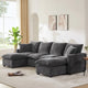 Canapé modulable en U, 6 places, en chenille, avec assise profonde