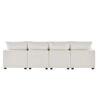 Canapé modulable en U, 6 places, en chenille, avec assise profonde