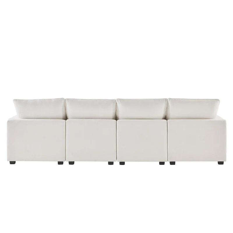 Canapé modulable en U, 6 places, en chenille, avec assise profonde