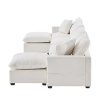 Canapé modulable en U, 6 places, en chenille, avec assise profonde