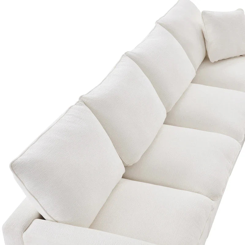 Canapé modulable en U, 6 places, en chenille, avec assise profonde
