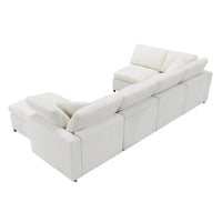 Canapé-Lit Nuage Modulable en Chenille, Canapé-Lit Convertible en Forme de U