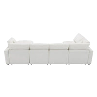Canapé-Lit Nuage Modulable en Chenille, Canapé-Lit Convertible en Forme de U