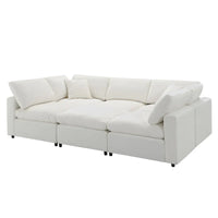 Canapé-Lit Nuage Modulable en Chenille, Canapé-Lit Convertible en Forme de U