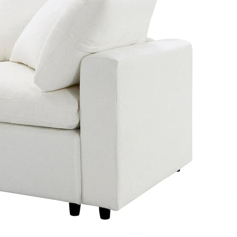 Canapé-Lit Nuage Modulable en Chenille, Canapé-Lit Convertible en Forme de U