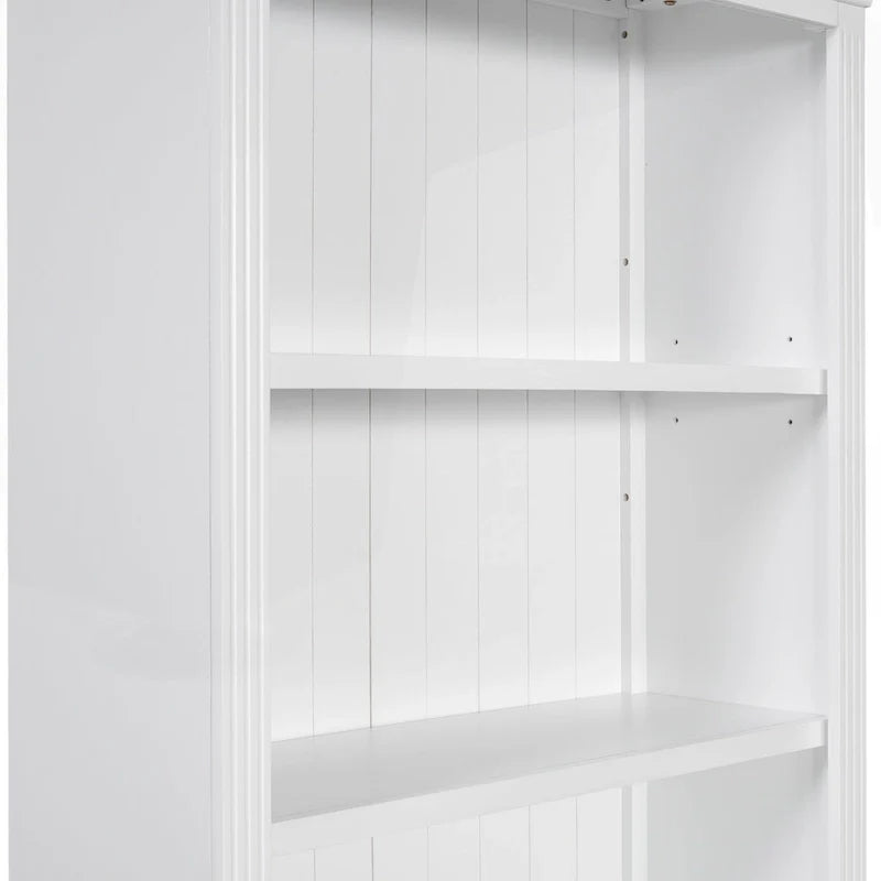 Bibliothèque haute polyvalente avec éclairage LED et multiples options de rangement pour la maison