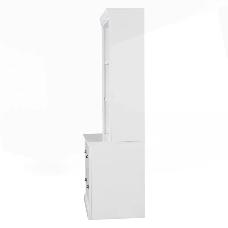 Bibliothèque haute polyvalente avec éclairage LED et multiples options de rangement pour la maison