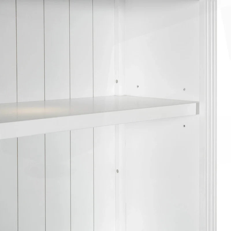 Bibliothèque haute polyvalente avec éclairage LED et multiples options de rangement pour la maison
