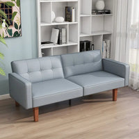 Canapé-lit convertible 2 places de 173 cm avec dossier réglable capitonné, 5 couleurs au choix - 57,00P x 173,00L x 73,00H cm
