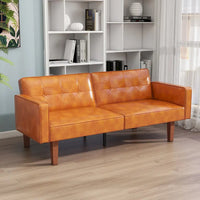 Canapé-lit convertible 2 places de 173 cm avec dossier réglable capitonné, 5 couleurs au choix - 57,00P x 173,00L x 73,00H cm