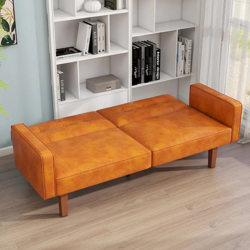 Canapé-lit convertible 2 places de 173 cm avec dossier réglable capitonné, 5 couleurs au choix - 57,00P x 173,00L x 73,00H cm