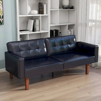 Canapé-lit convertible 2 places de 173 cm avec dossier réglable capitonné, 5 couleurs au choix - 57,00P x 173,00L x 73,00H cm