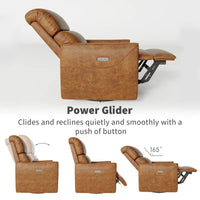 Fauteuil Inclinable Pivotant Électrique à Bascule en Cuir PU avec Support Lombaire et Port USB