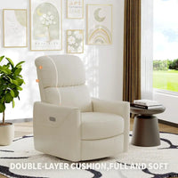 Fauteuil Inclinable Pivotant Électrique à Bascule en Cuir PU avec Support Lombaire et Port USB