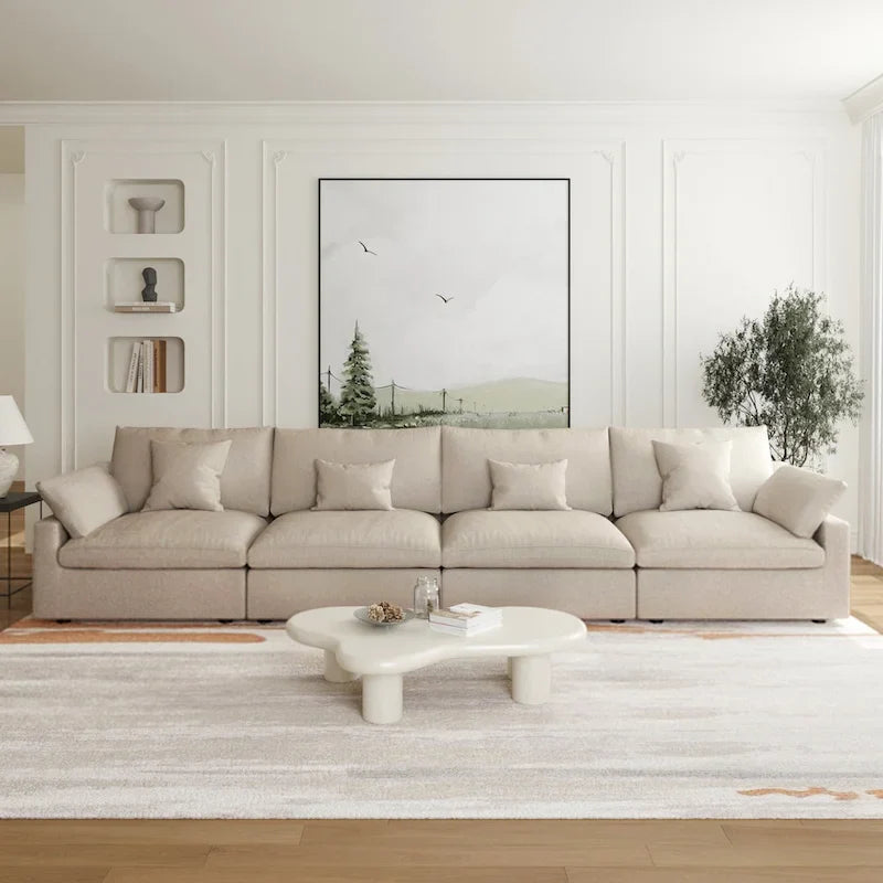 Canapés modulaires sectionnels, Canapés profonds minimalistes et confortables en duvet pour bureau et appartement