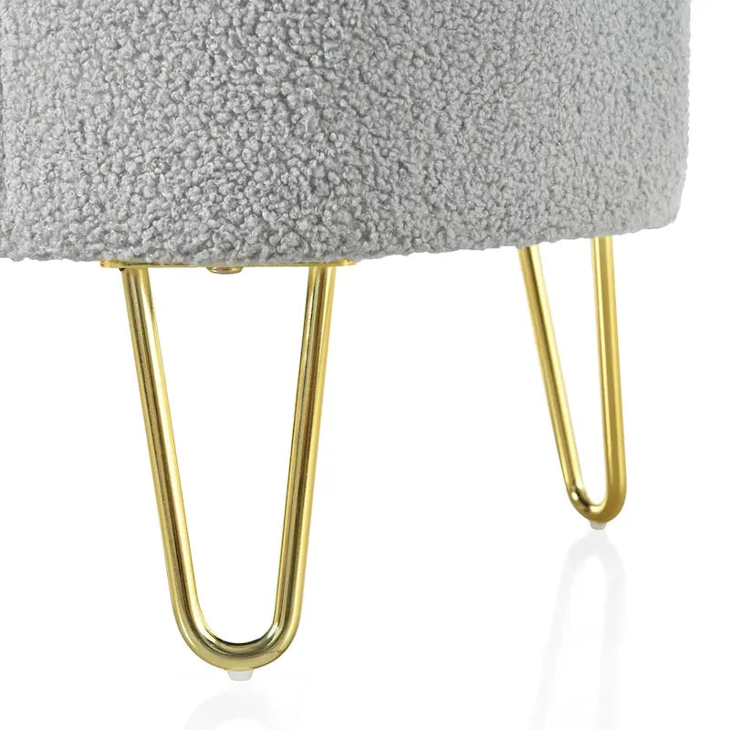 Banc de rangement ovale pour salon, chambre, pied de lit