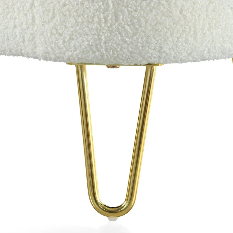 Banc de rangement ovale pour salon, chambre, pied de lit