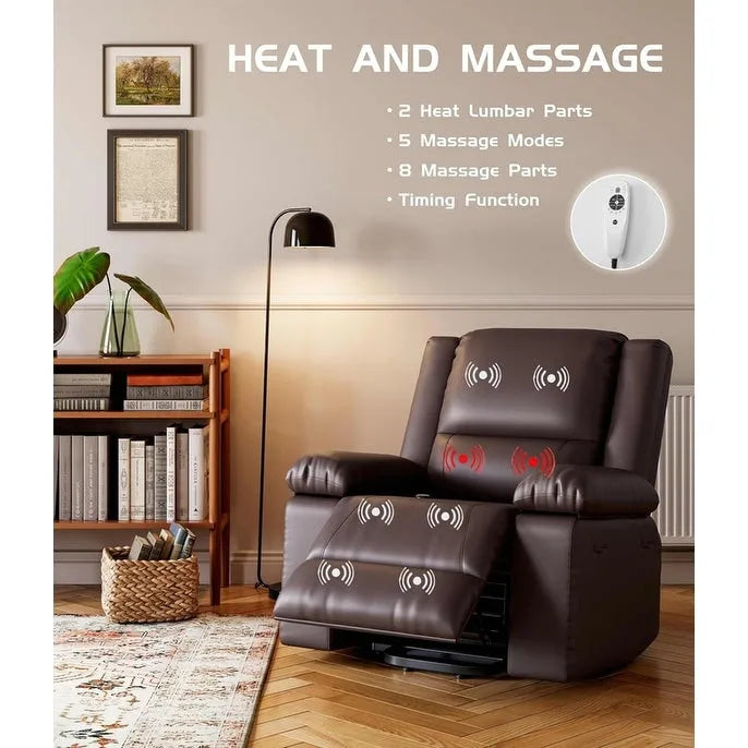 Fauteuil releveur électrique en cuir avec chaleur & massage