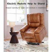 Fauteuil releveur électrique en cuir avec chaleur & massage