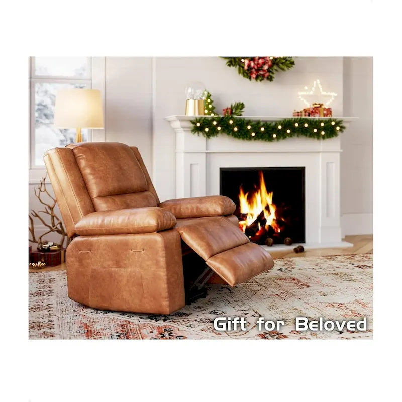 Fauteuil releveur électrique en cuir avec chaleur & massage
