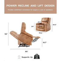 Fauteuil releveur électrique en cuir avec chaleur & massage