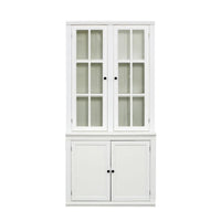 Vitrine haute de 75,25 po avec portes vitrées doubles, bahut de style traditionnel