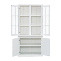 Vitrine haute de 75,25 po avec portes vitrées doubles, bahut de style traditionnel