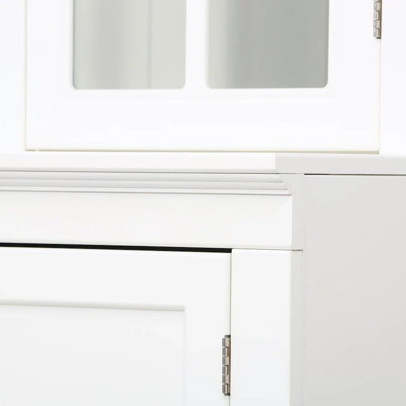 Vitrine haute de 75,25 po avec portes vitrées doubles, bahut de style traditionnel